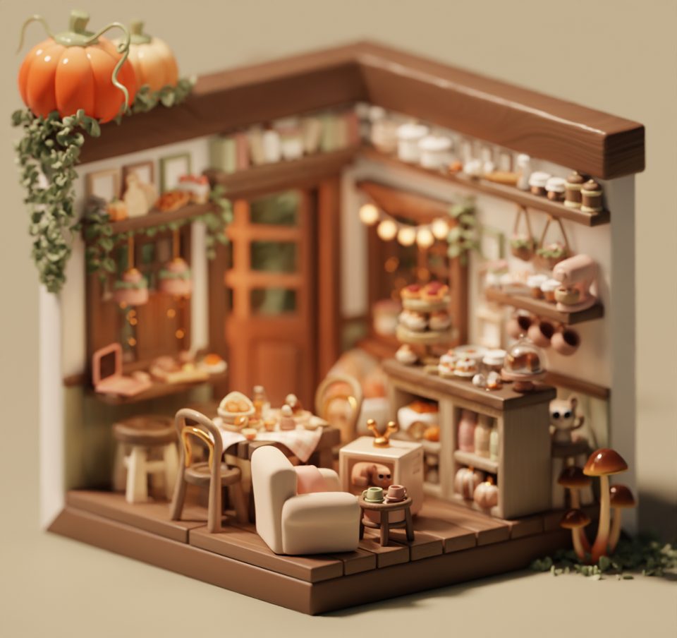 Cozy Kitchen, rendered on blender.farm