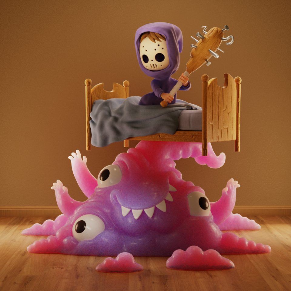 Monster Under the Bed, rendered on blender.farm